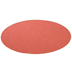 Runder, terrakottafarbener Feinschlingen Velour Teppich (100cm) von Snapstyle.