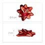 Rote, glänzende Dekoschleife aus Polypropylen, selbstklebend, 5 cm Durchmesser, für Geschenke & Weihnachtsdekoration.