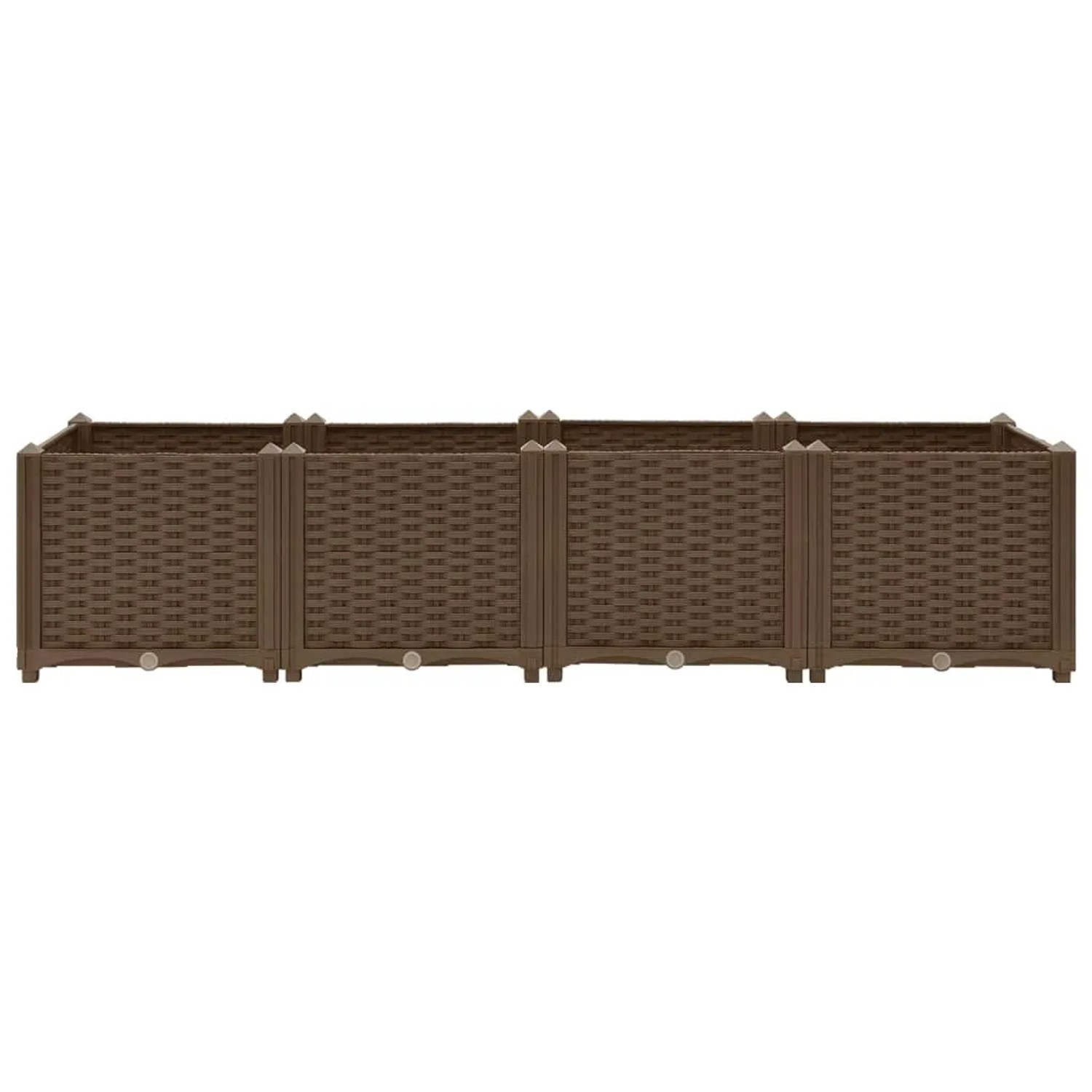 Braunes furnicato Hochbeet aus Polypropylen, 160x40x38 cm, ideal für Garten, Balkon und Terrasse.