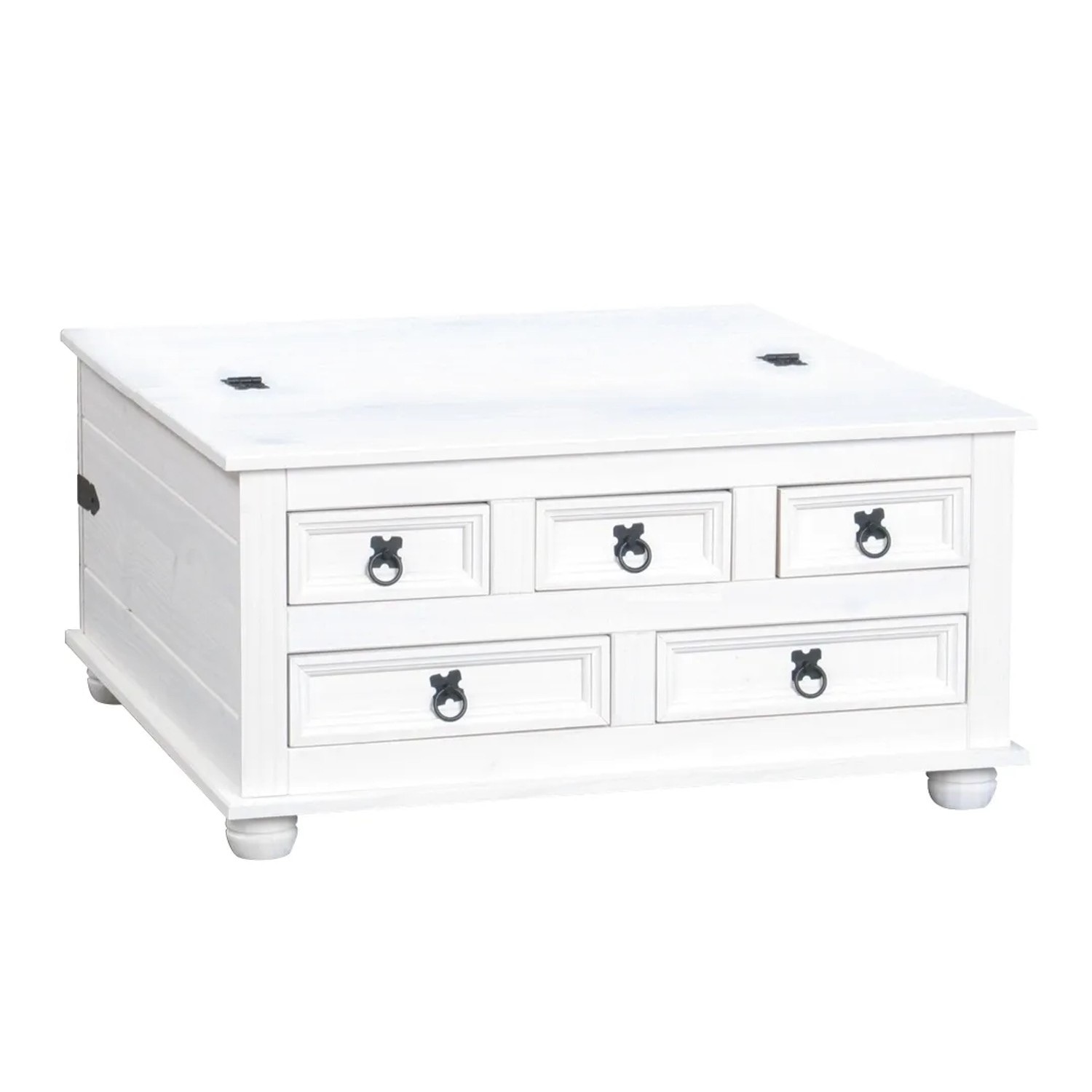 ebuy24 New Mexico Couchtisch mit 5 Schubladen Weiß Wachs günstig online kaufen