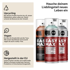 COSMOS LAC EASYMAX Sprühlack Matt mit Extrem Hoher Deckkraft Spraydosen Sprühfarbe DIY Lack Glitzer Gold