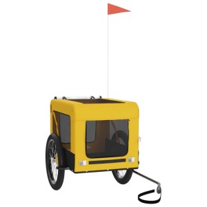 vidaXL Fahrradanhänger Hunde Gelb und Schwarz Oxford-Gewebe & Eisen 93924