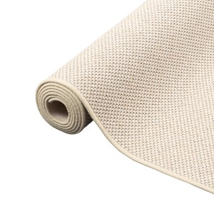 Gerollter, sandfarbener Snapstyle Natur Flachgewebe Teppich Bentzon, 100x200cm.