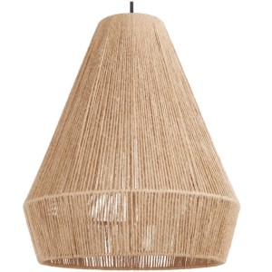 Tectake Pendelleuchte Suri im Boho-Stil mit Jutefaser, naturfarben.