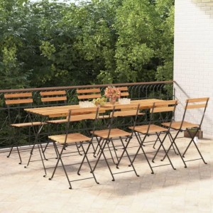 vidaXL Bistrostühle 8 Stk Klappbar Massivholz Teak und Stahl 3152111