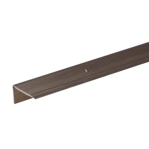Treppenkantenprofil aus Aluminium, 23x45x2000 mm, in Bronze für saubere Treppenabschlüsse.