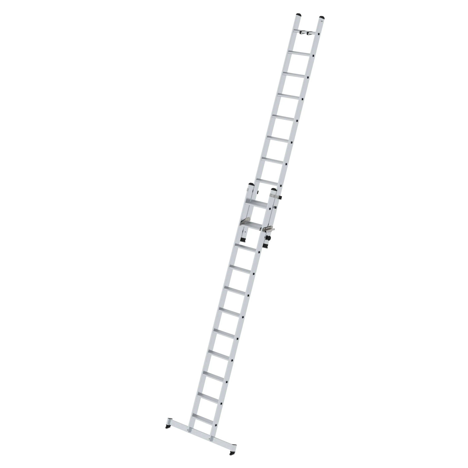 PROREGAL Stufen-Schiebeleiter, 2-teilig, mit Traverse, 11/10 Stufen, aus Aluminium.