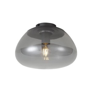 QAZQA Design Deckenleuchte Gunmetal mit Rauchglas Giselle