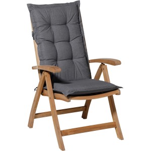 Madison Niederlehner Auflage Oxford Grey (105x50 cm) auf Gartenstuhl. Bequemes Sitzkissen für Gartenmöbel.