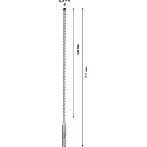 Bosch Expert Hammerbohrer SDS Plus-7X, 6x250x315 mm, Betonbohrer für Bohrhämmer.