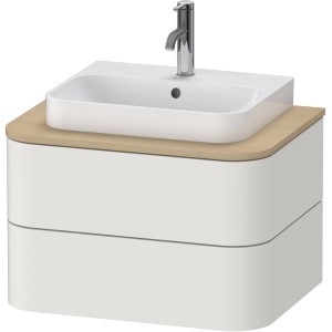 Duravit Happy D.2 Plus Waschbeckenunterschrank, weiß matt, 65 cm breit mit zwei Schubladen.