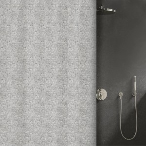Anthrazitfarbener Spirella Elements Duschvorhang Ilo (180x240cm) mit Textiloptik.