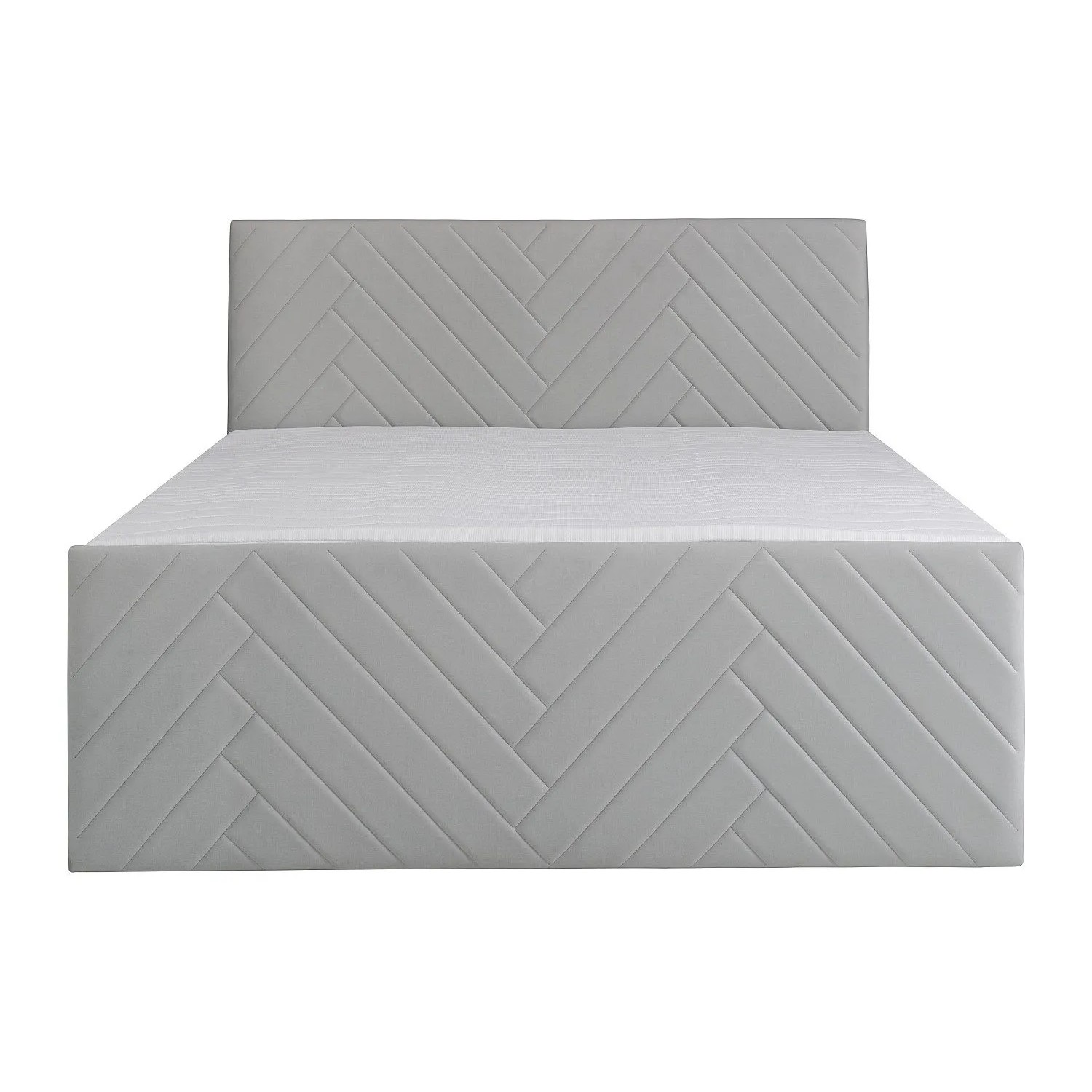 Vente-unique Boxspringbett Makana Hellgrau 213 cm
