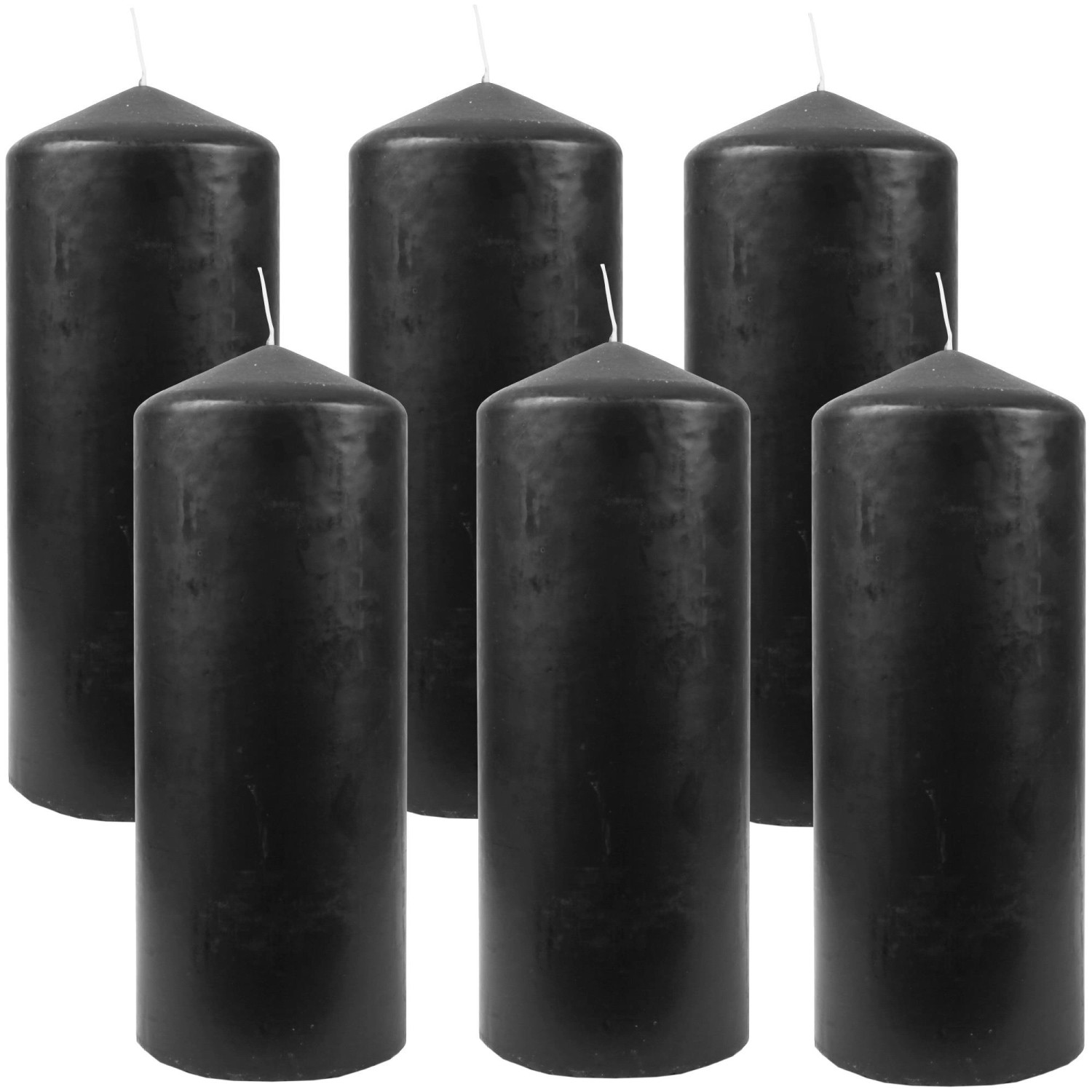 HS Candle Stumpenkerzen Ø6cm 6er Pack Schwarz Black günstig online kaufen