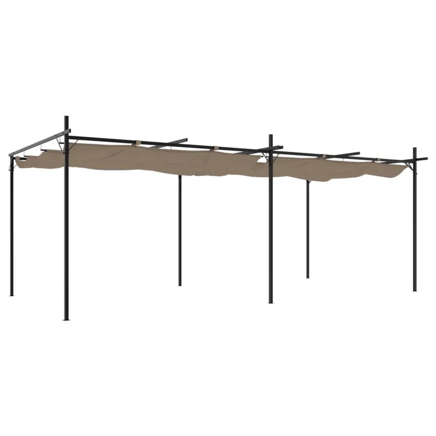 vidaXL Pergola mit Schiebedach Taupe 589x292x230 cm 360121