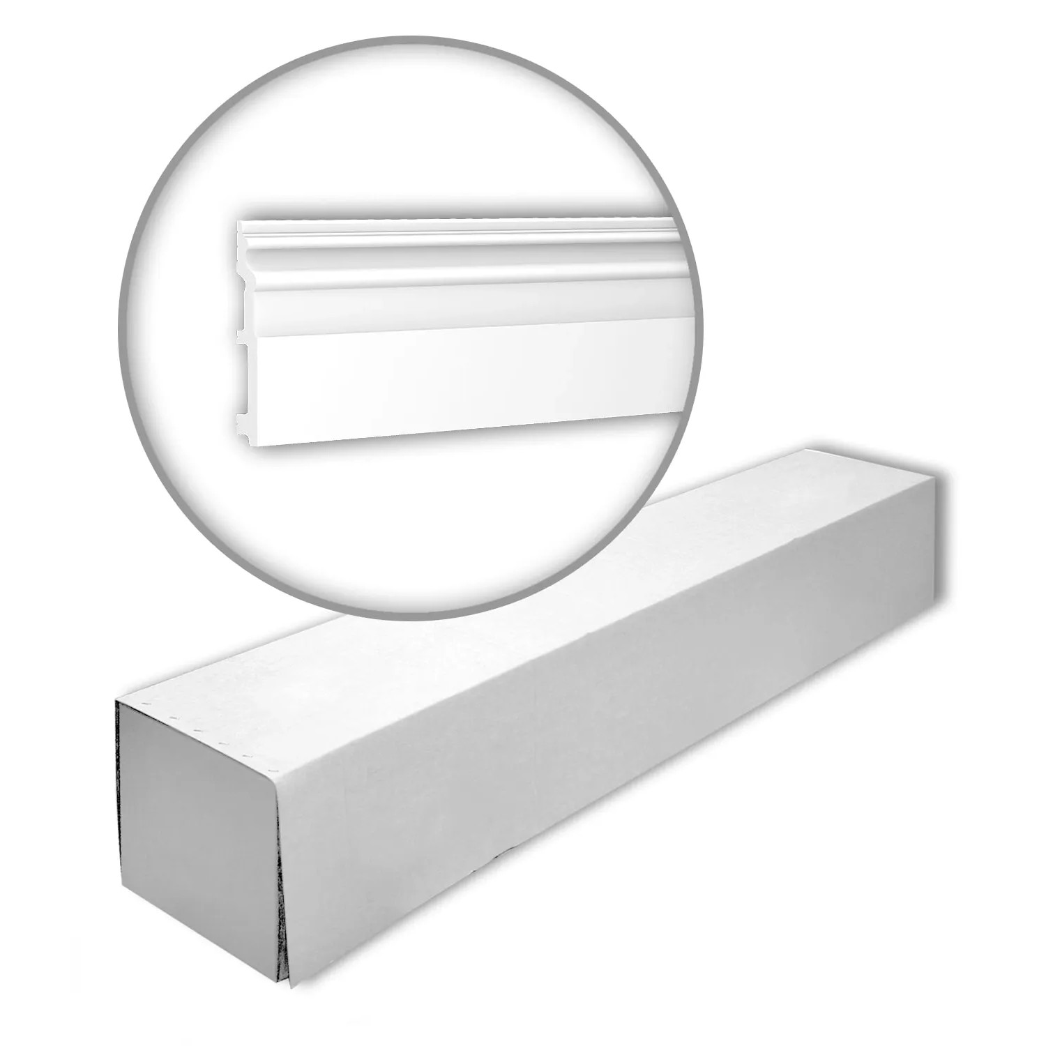 PROFHOME 653113-Box Sockelleisten 1 Karton Set mit 10 Fußleisten Weiß