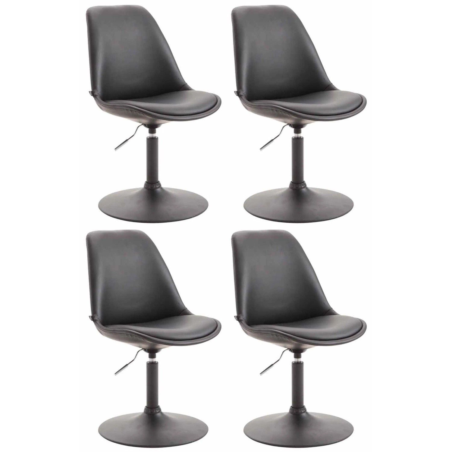 CLP 4er Set Esszimmerstühle Maverick Kunstleder Schwarz/Schwarz