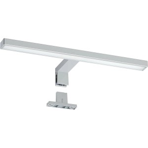 Oktaplex LED Spiegellampe, 30cm, Chrom, Kaltweiß, 5W, 2-in-1 Montage.