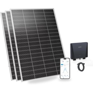 SUNSHARE Balkonkraftwerk 600W mit Wechselrichter, Solarmodule und App-Steuerung.