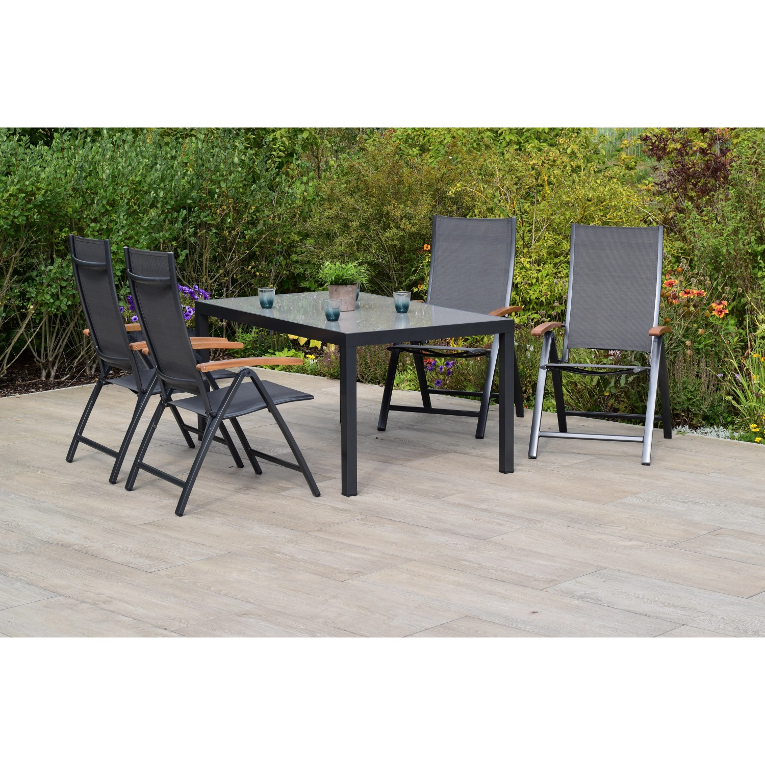 Merxx Toblino Set 5-tlg. mit Gartentisch 150 x 90 cm