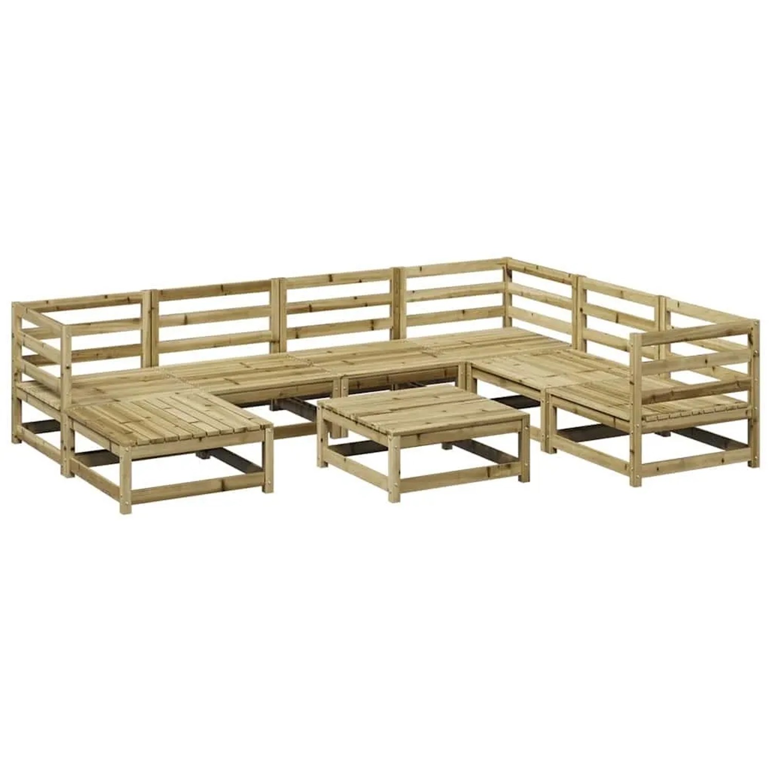 vidaXL 8 Tlg Garten-Sofagarnitur Kiefernholz Imprägniert 3299555