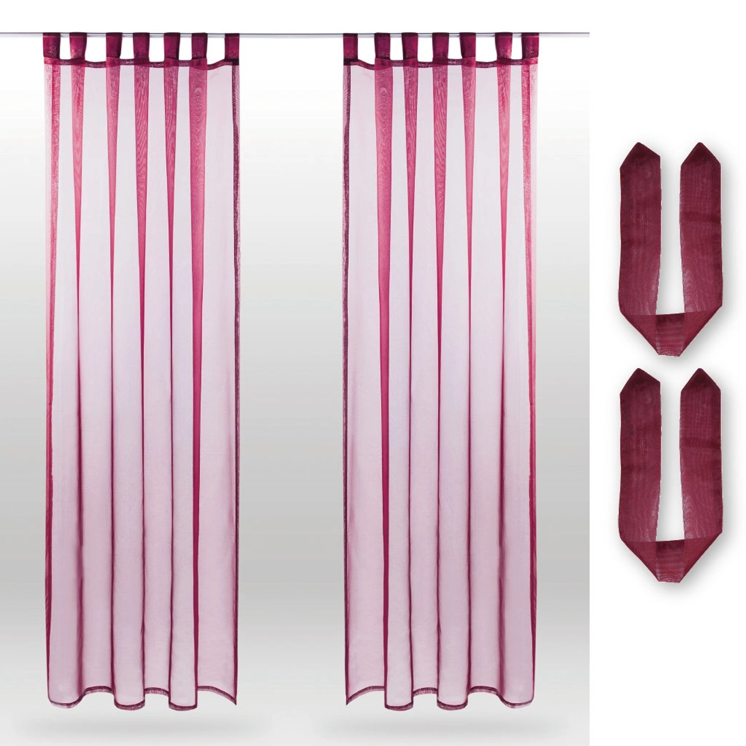 Bestlivings Dekoschal Noella Ösen Voile 140 Cm X 245 Cm + Raffhalter