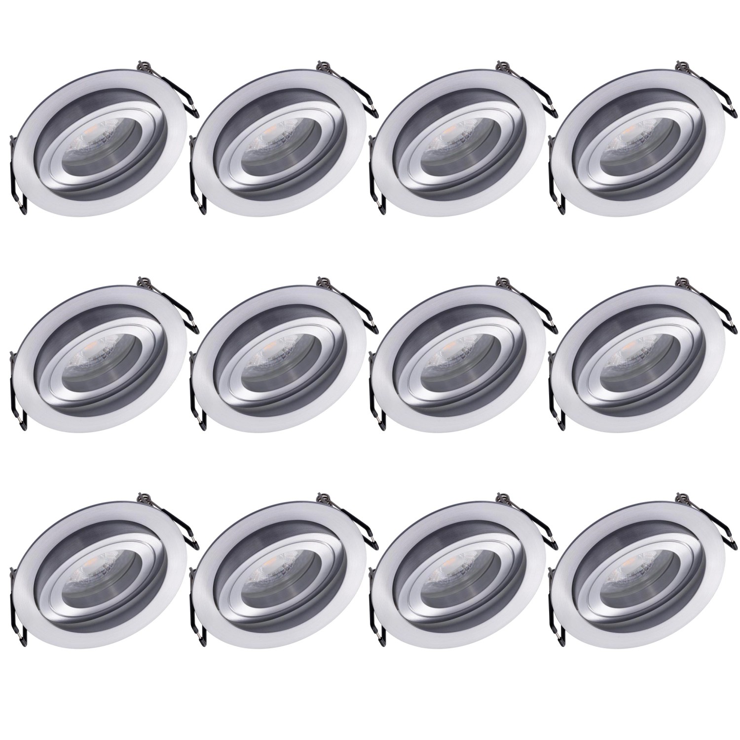 Oktaplex 12er Set Einbauspot Aluminium Lyon Schwenkbar Stufenlos Dimmbar 27 günstig online kaufen