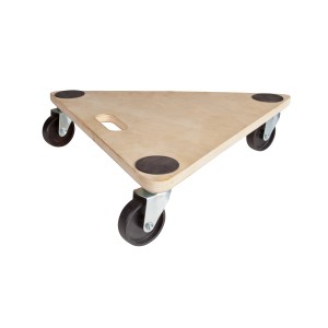 Dreieckiges Transportbrett TD-200 mit Rollen für Lasten bis 200 kg. Ideal als Transporthilfe.