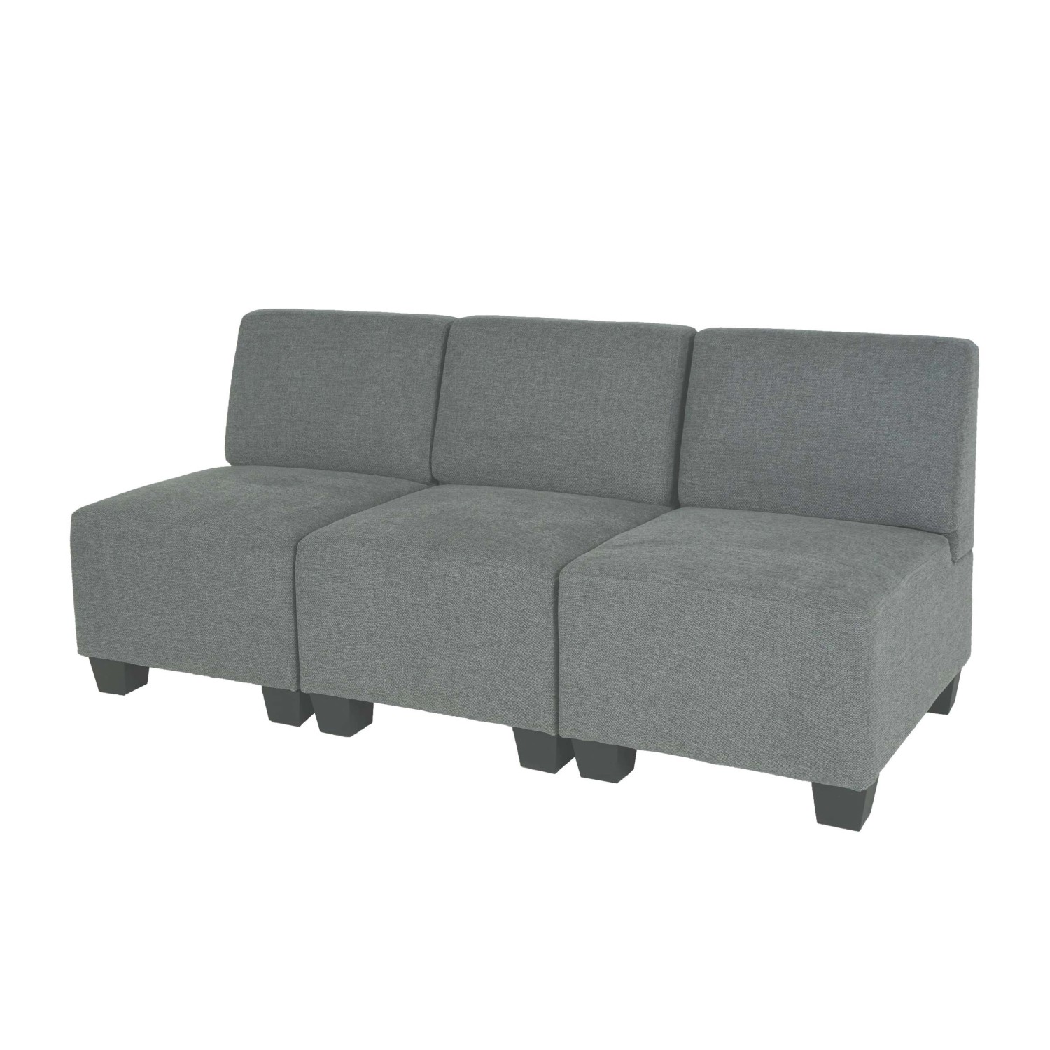 MCW Modular 3-Sitzer Sofa Couch Moncalieri Grau ohne Armlehnen günstig online kaufen
