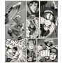 Schwarz-weiße Marvel Comic Fototapete mit Hulk, Thor, Spiderman und Captain America.