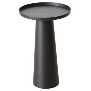 Schwarzer Boltze Tisch Jacky, Ø 38 cm, 55 cm hoch, aus pulverbeschichtetem Eisen.