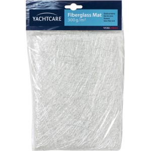 Yachtcare Glasfasermatte 300g im transparenten Kunststoffbeutel.