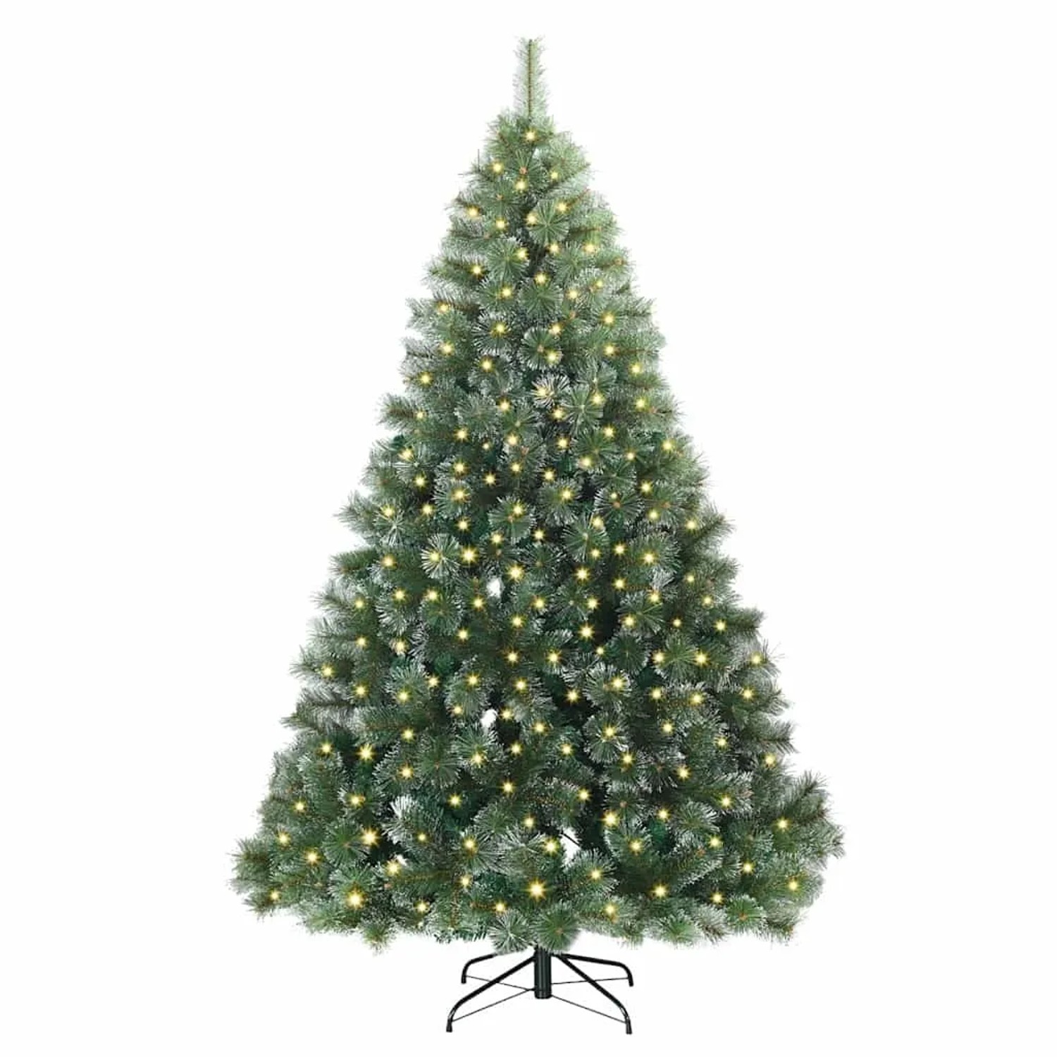 vidaXL Künstlicher Weihnachtsbaum mit 300 LEDs Grün 180 cm PE und PVC 3397844