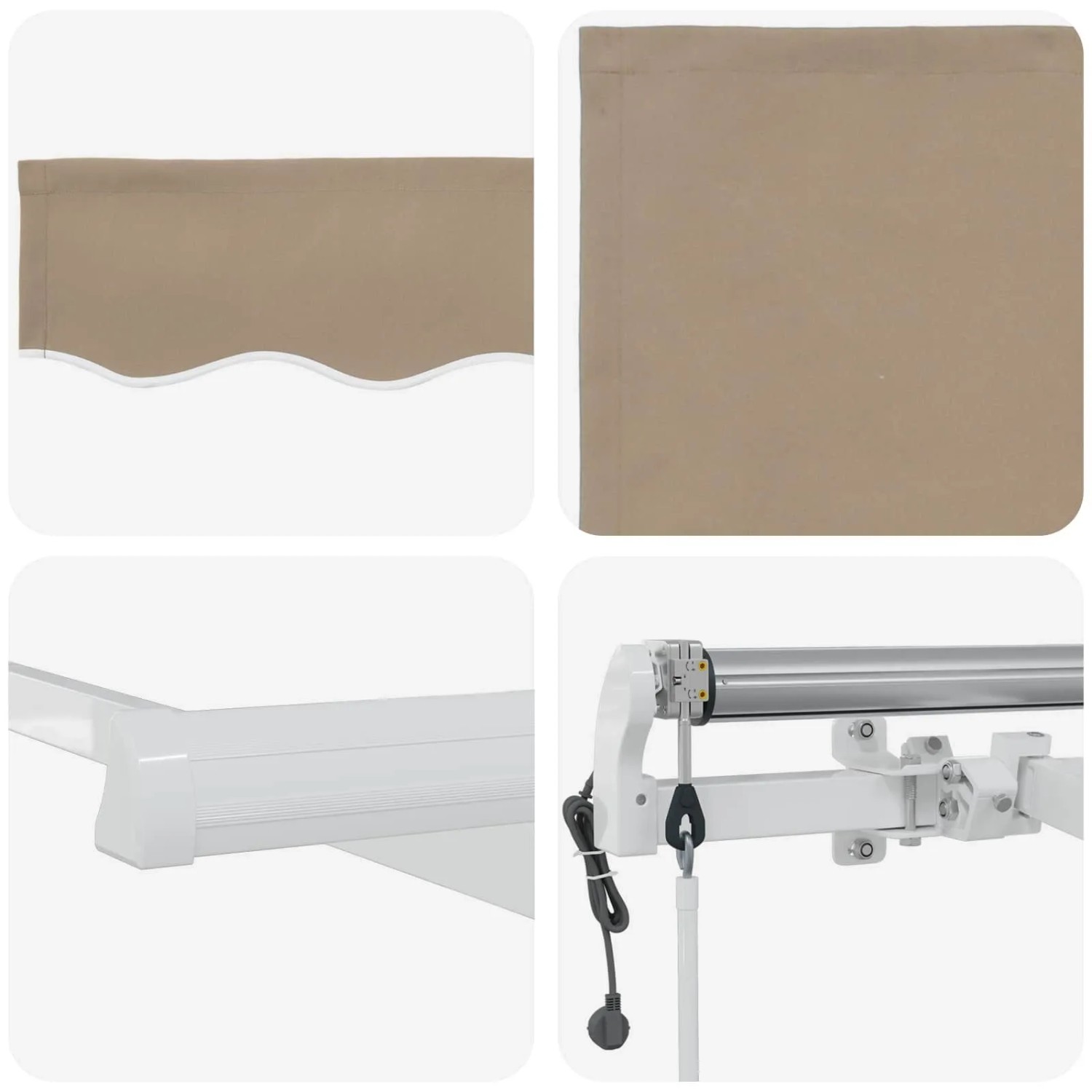 vidaXL Einziehbare Markise Beige 400 x 300 cm Stoff und Stahl 3330609_4