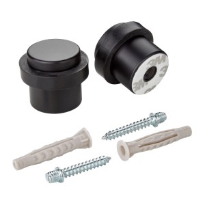 SOTECH 2er Set Türstopper STOPPER Ø36 mm H 32 mm Schwarz Matt Bodenmontage Selbstklebend Stockschraube