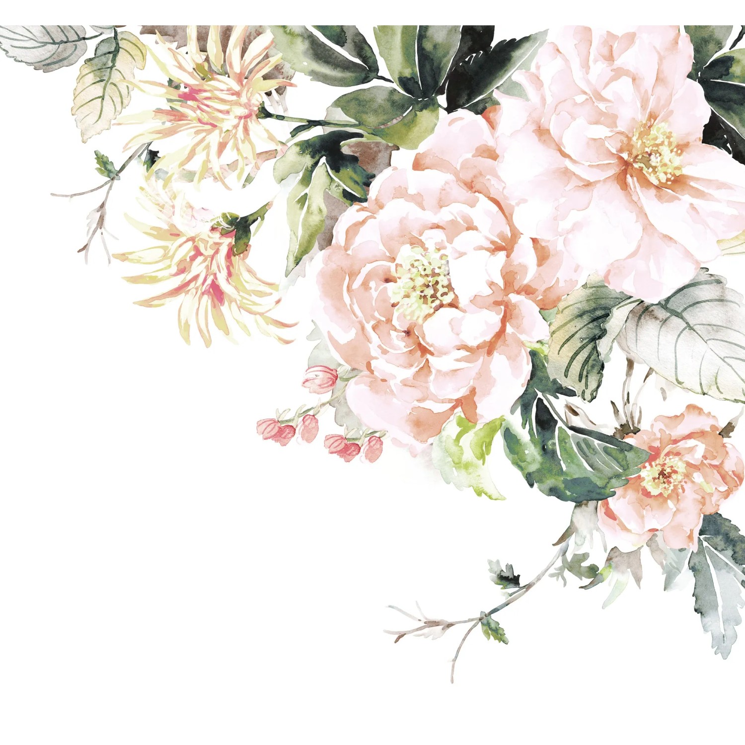 Komar Fototapete Vliestapete Nasrin, glatt, bedruckt, geblümt, floral, realistisch, 300 x 280 cm