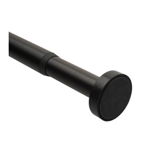 Sanilo Duschvorhangstange, schwarz, ausziehbar von 90-160 cm. Detailaufnahme.