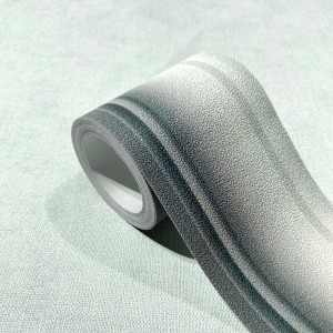 Graue Marburg Bordüre mit Streifenmuster, 5 m x 0,09 cm, für moderne Raumgestaltung.