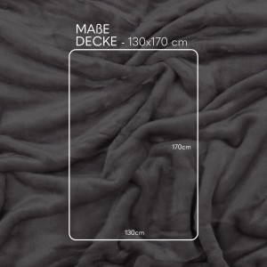 Hellgraue Bestlivings Kuscheldecke Mirabella (130x170 cm) mit Cashmere Touch. Weiche Wohndecke für Sofa oder Bett.