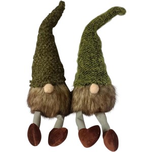 Weihnachtliche Wichtelfigur Waldolin als Kantenhocker, ca. 40 cm, in 2 Designs.