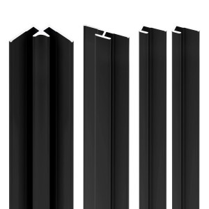 Schulte ExpressPlus DecoDesign Profilset Schwarz, Verbinder und Endprofile für Duschrückwände.