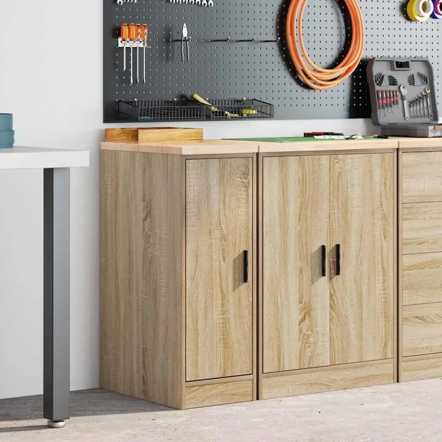 vidaXL Garagen-Aufbewahrungsschrank Sonoma-Eiche Massivholz Kiefer 860555_3
