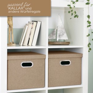 HMF 250473-27 Aufbewahrungsbox Deckel DIN A4 Hängeregister Kallax 33 x 37 x 28 cm