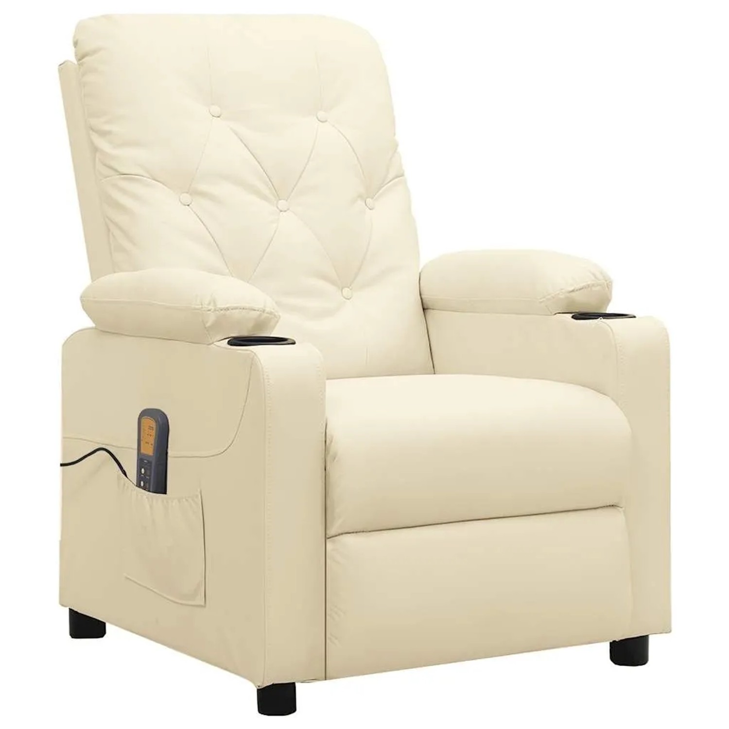 vidaXL Massagesessel Creme Kunstleder 339132