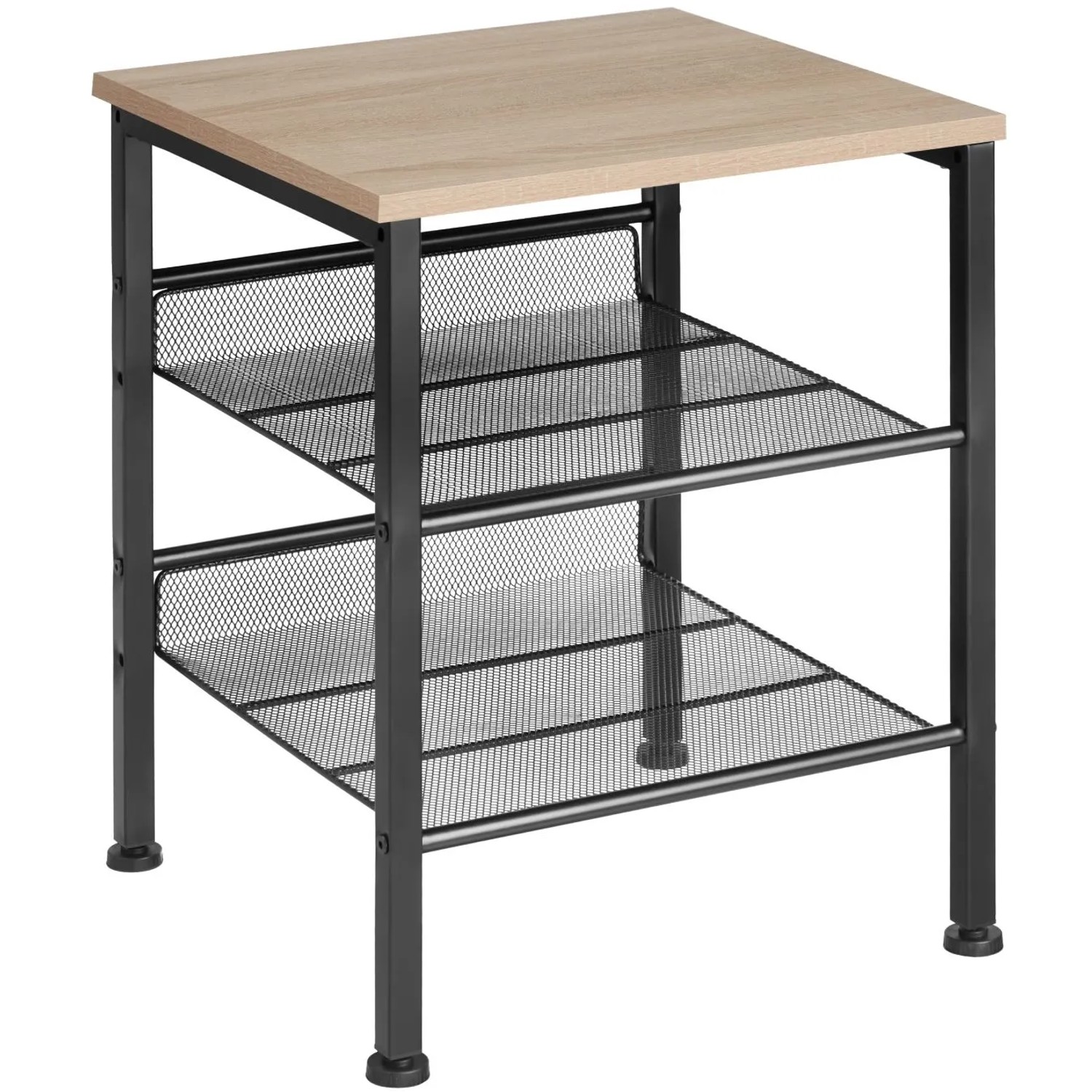 Tectake Beistelltisch Lincoln Industrial Style Holz und Stahl  40 50 x 40 x 50 50 cm Industrial Holz Hell  Eiche Sonoma