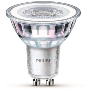 Philips GU10 LED-Lampe, 3,5 W, warmweiß, 255 lm, 5,4x5 cm. Energiesparendes Leuchtmittel für Wohnräume.
