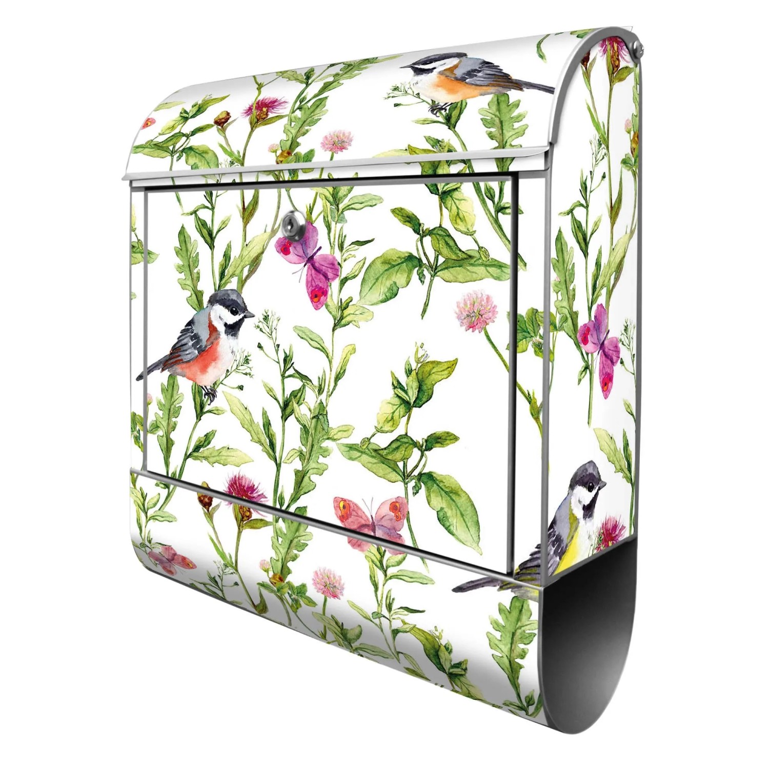 Banjado Design Briefkasten Silber Pulverbeschichtet 39x47x14cm 2 Schlüssel günstig online kaufen