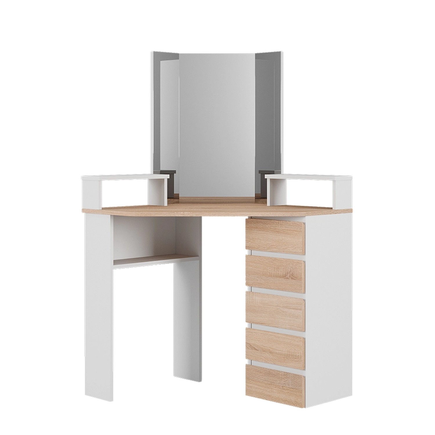 Vicco Eckschminktisch Tilda Weiß/Sonoma/Sonoma 113.3 cm günstig online kaufen