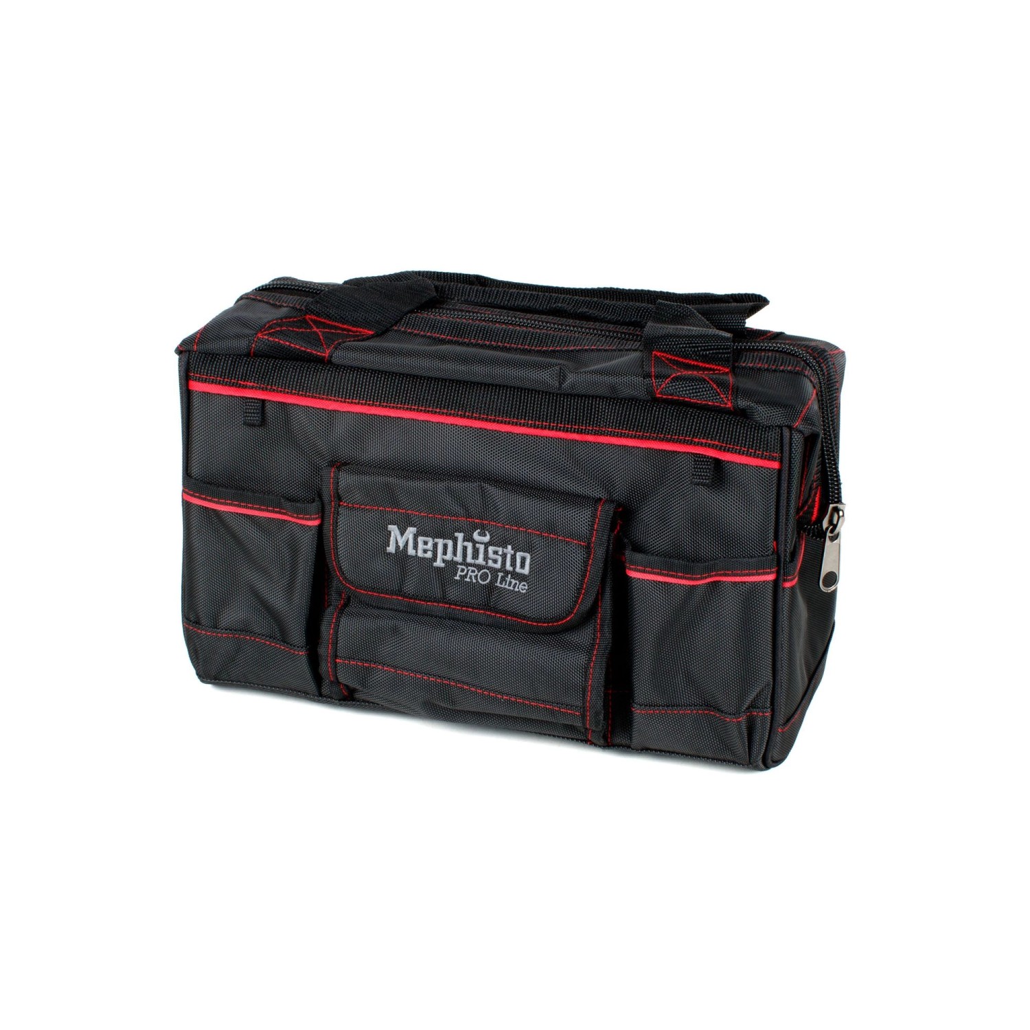 Mephisto Werkzeugtrolley Nova, robuste Arbeitstasche mit Schultergurt, schwarz/rot.