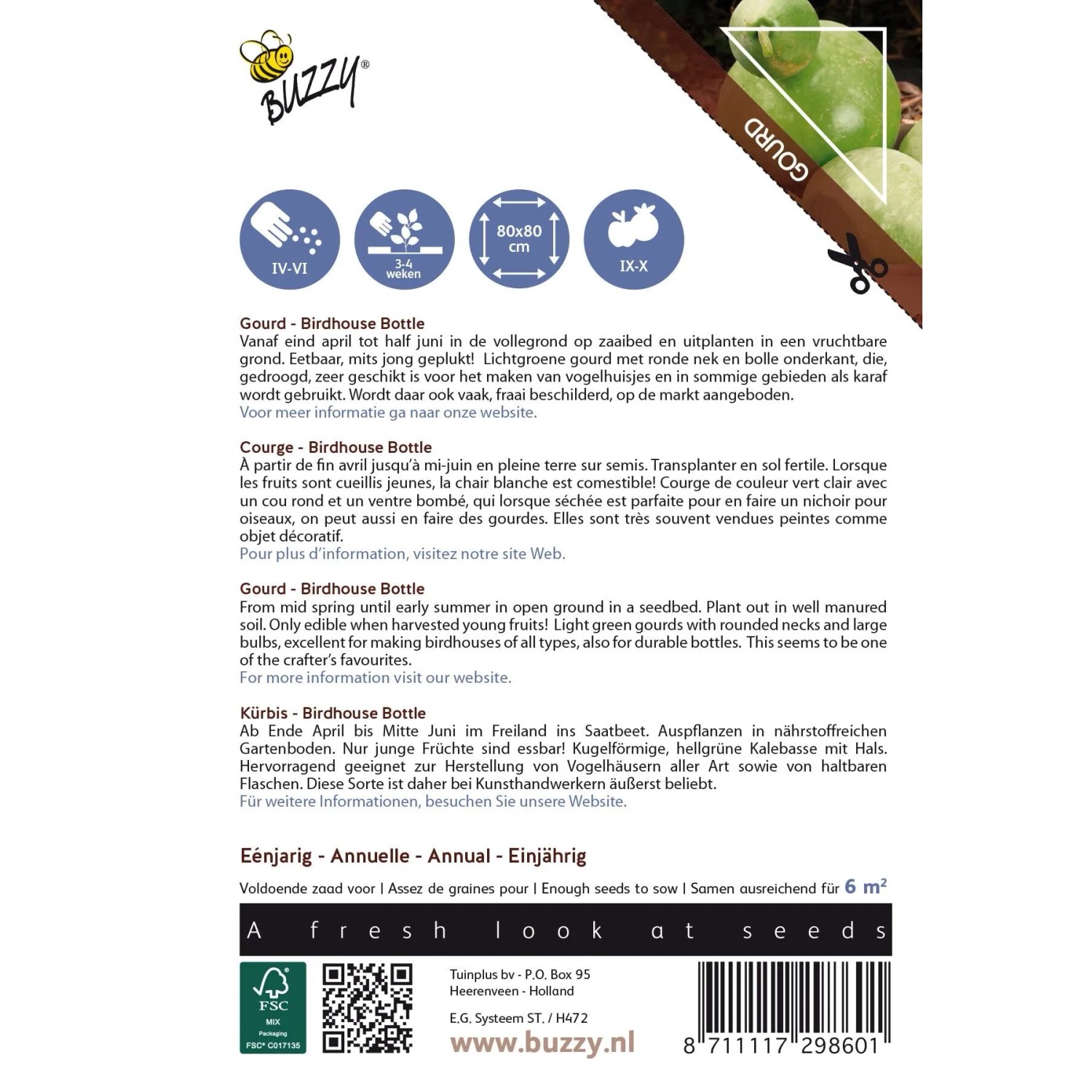 Buzzy Ornamental Kalebasse Birdhouse bottle SamenCa. 2.5 grGeeignet für den Bau von Vogelhäusern_2